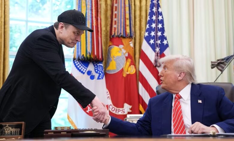 Starlink owner, Elon Musk with US President Donald Trump