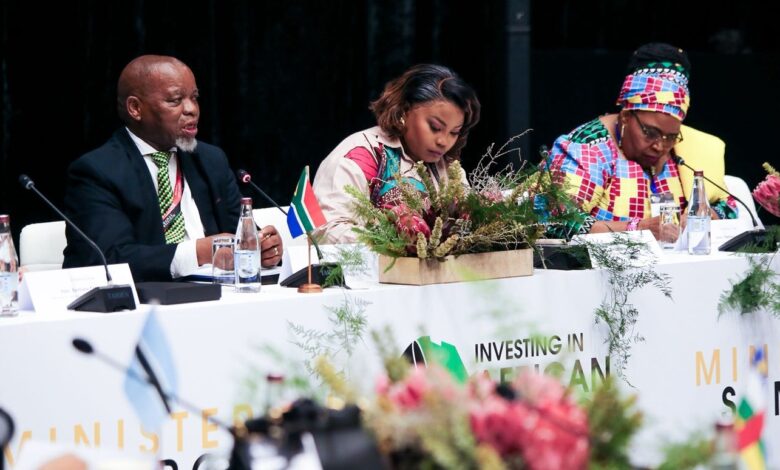 South African Minister of Mineral and Petroleum Resources, Gwede Mantashe welcomes participants at the Africa Mining Indaba in Cape Town, South Africa